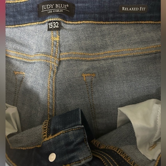 Judy Blue Relaxed Fit Girlfriend Jeans Womens 15/32 Blue Distressed Mid-Rise - Picture 2 of 5